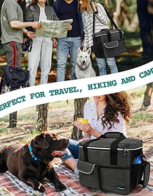 Load image into Gallery viewer, Dog Travel Bag | Airline Approved Tote Organizer with Multi-Function Pockets, Food Container Bag and Collapsible Bowl | Perfect Weekend Pet Travel Set for Dog, Cat
