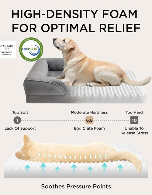 Load image into Gallery viewer, Orthopedic Dog Bed for Medium Dogs - Waterproof Dog Sofa Bed Medium, Supportive Foam Pet Couch Bed with Removable Washable Cover, Waterproof Lining and Nonskid Bottom, Grey
