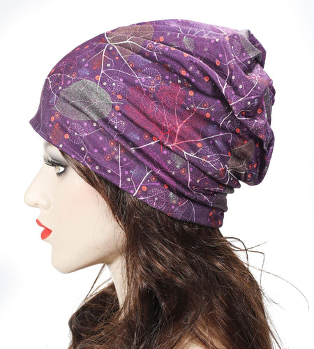 Women Fashion Slouchy Beanie Hat for Summer Stretch Infinity Scarf Headwear Skull Cap