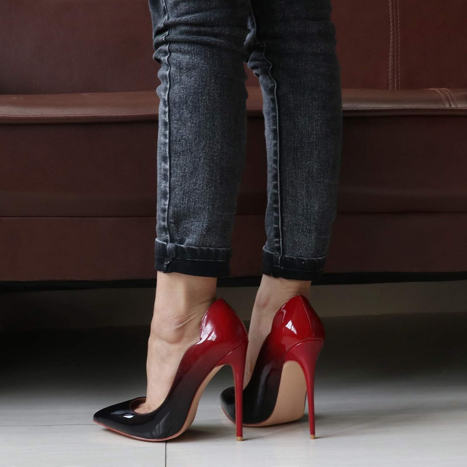 High Heels for Women, 4.72 Inch/12Cm Pointed Toe Dress Shoes Stiletto Heels Evening Party Pumps