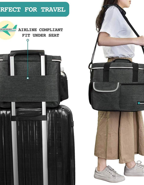 Load image into Gallery viewer, Dog Travel Bag | Airline Approved Tote Organizer with Multi-Function Pockets, Food Container Bag and Collapsible Bowl | Perfect Weekend Pet Travel Set for Dog, Cat
