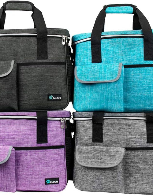 Load image into Gallery viewer, Dog Travel Bag | Airline Approved Tote Organizer with Multi-Function Pockets, Food Container Bag and Collapsible Bowl | Perfect Weekend Pet Travel Set for Dog, Cat
