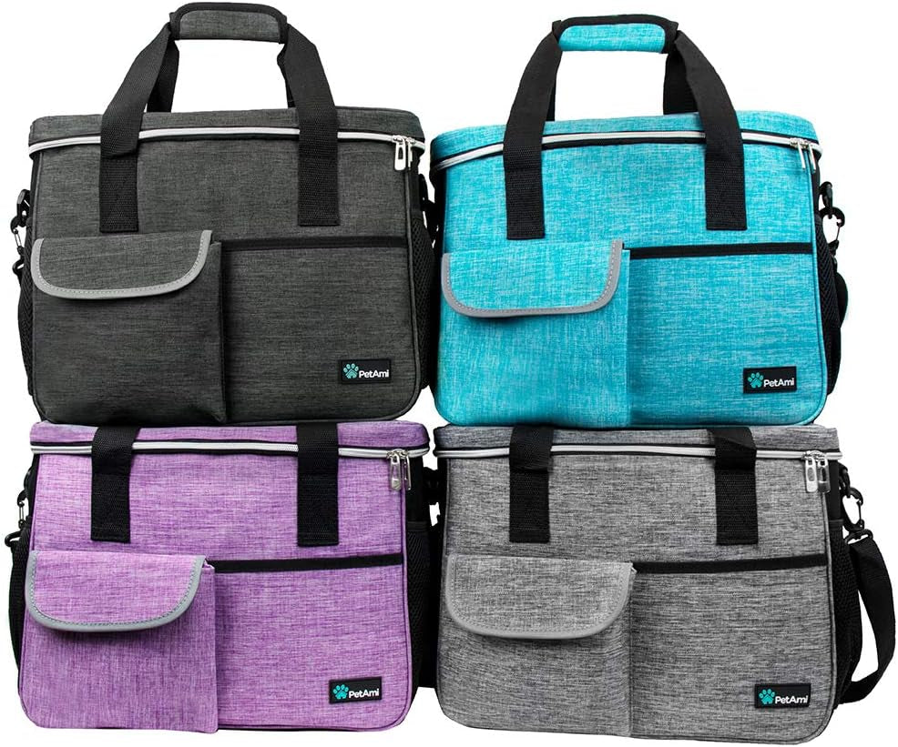 Dog Travel Bag | Airline Approved Tote Organizer with Multi-Function Pockets, Food Container Bag and Collapsible Bowl | Perfect Weekend Pet Travel Set for Dog, Cat