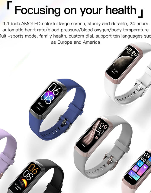 Load image into Gallery viewer, Keep Health Fitness Trackers for Women Men, Amoled Fitness Tracker for Android&amp;Ios, Alarm Stopwatch Fitness Tracker with Blood Pressure Monitor, Calories Burned IP68 Waterproof Fitness Step Tracker
