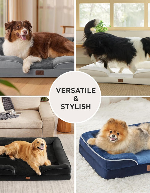 Load image into Gallery viewer, Orthopedic Dog Bed for Medium Dogs - Waterproof Dog Sofa Bed Medium, Supportive Foam Pet Couch Bed with Removable Washable Cover, Waterproof Lining and Nonskid Bottom, Grey
