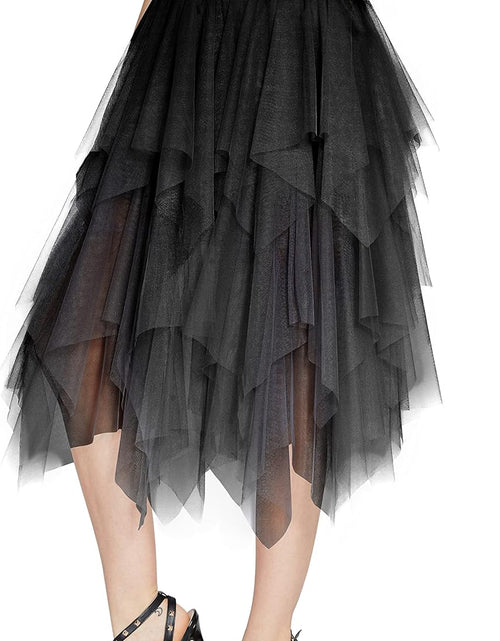 Load image into Gallery viewer, Women&#39;S Sheer Tutu Skirt Tulle Mesh Layered Midi Skirt
