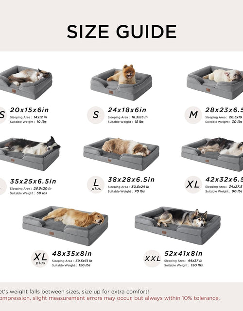 Load image into Gallery viewer, Orthopedic Dog Bed for Medium Dogs - Waterproof Dog Sofa Bed Medium, Supportive Foam Pet Couch Bed with Removable Washable Cover, Waterproof Lining and Nonskid Bottom, Grey
