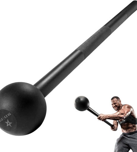 Steel Mace Bell for Strength Training - Support Full Body, Muscles, Shoulder, Grips & Forearms Workouts to Rehabilitation, Stretching 5, 7, 10, 15, 20, 25, 30Lb for Woman & Man