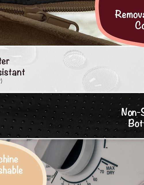 Load image into Gallery viewer, Small Dog Bed, Orthopedic Dog Sofa Memory Foam Mattress, Calming Dog Couch Bed, Wall Rim Pillow, Water Resistant Liner, Washable Cover, Non-Slip Bottom, Chester, Small Cocoa Brown
