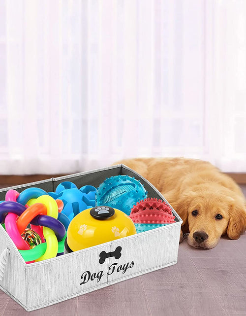 Load image into Gallery viewer, Canvas Pet Toy and Accessory Storage Bin, Basket Chest Organizer - Perfect for Organizing Pet Toys, Blankets, Leashes and Food 0605

