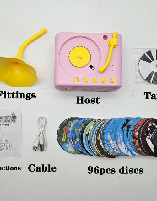 Load image into Gallery viewer, Children&#39;S Phonograph Story Music Player Toddler Toys Kids Gramophone with 96 Cards Early Childhood Education Birthday Gift
