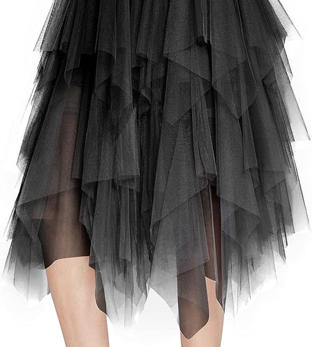 Women'S Sheer Tutu Skirt Tulle Mesh Layered Midi Skirt