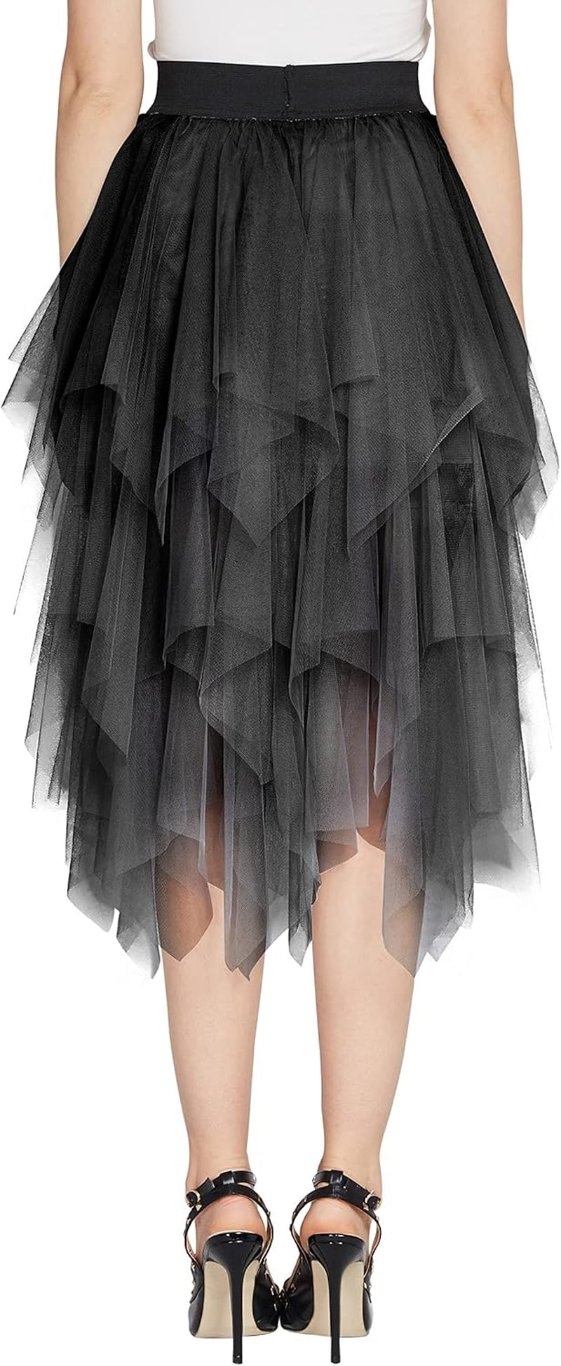 Women'S Sheer Tutu Skirt Tulle Mesh Layered Midi Skirt