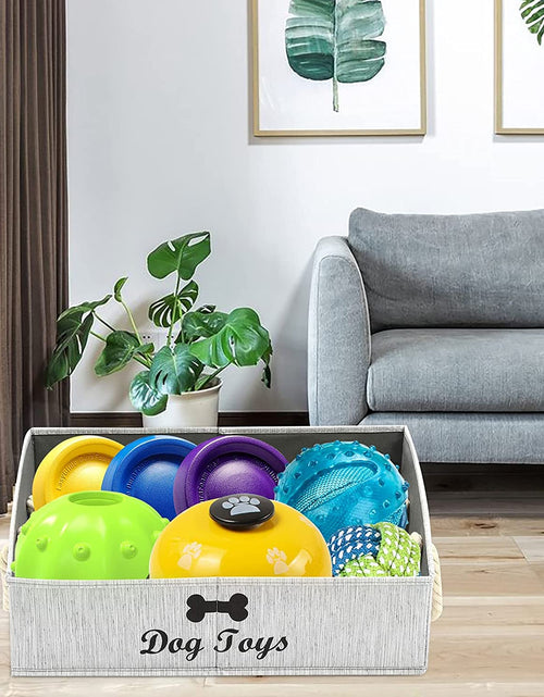 Load image into Gallery viewer, Canvas Pet Toy and Accessory Storage Bin, Basket Chest Organizer - Perfect for Organizing Pet Toys, Blankets, Leashes and Food 0605
