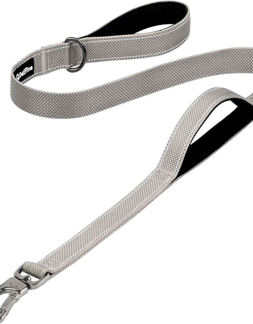 Load image into Gallery viewer, 4FT Heavy Duty Dog Leash with Soft Padded Double Handle, Durable Strong Clasp Dog Leashes, Reflective Nylon Walking Lead for Large,Medium,Small Breed Dogs, Grey
